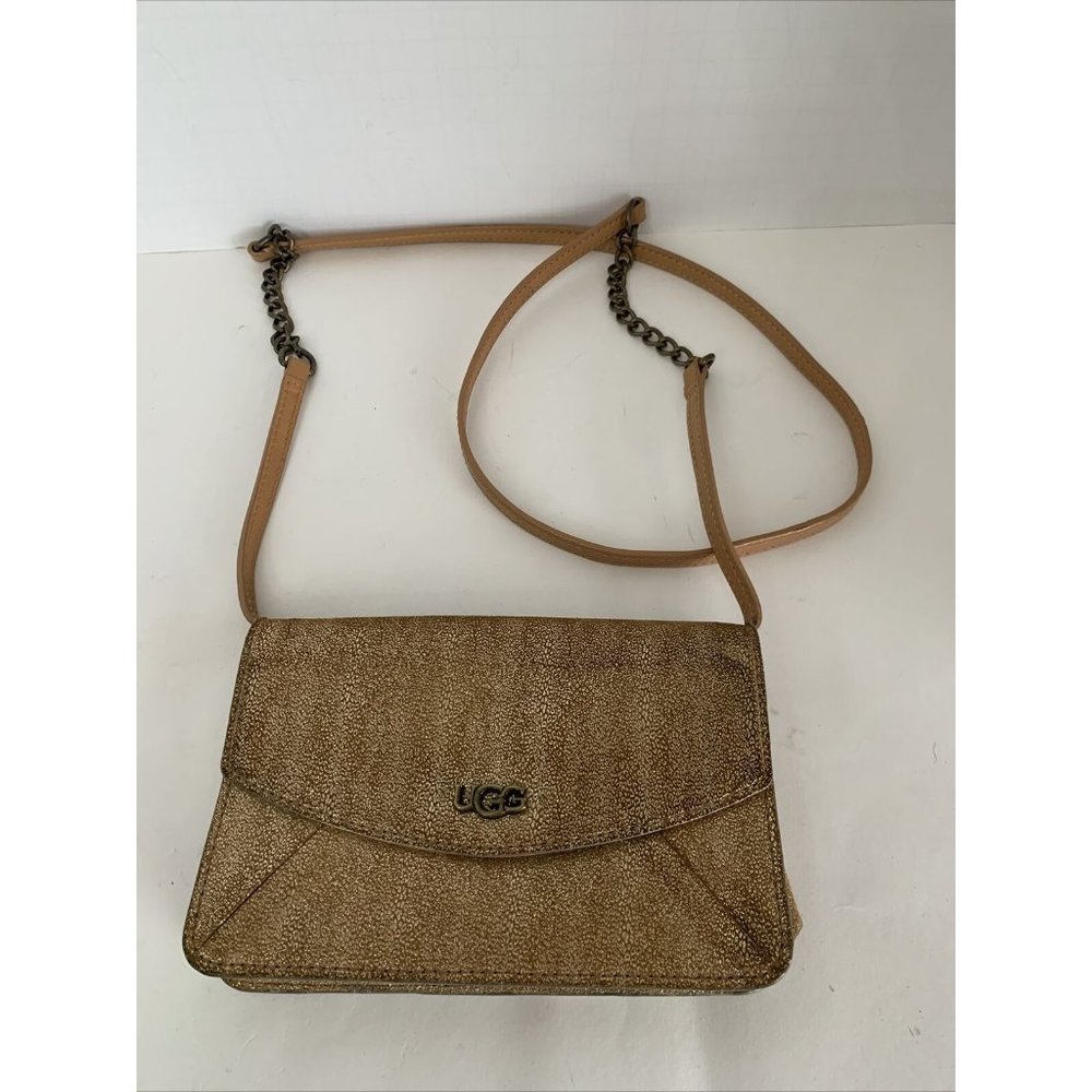 Ugg Cross Body Clutch Glitter Leather Purse Evening  Bag Good Condition